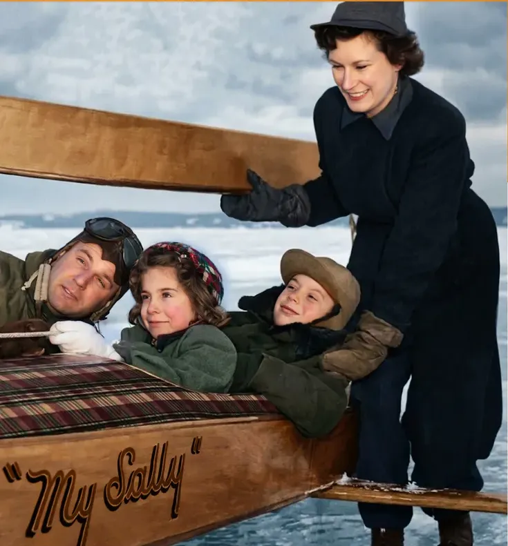 The same pre-1950 photograph after hand colorization by MemoryCherish, natural color added