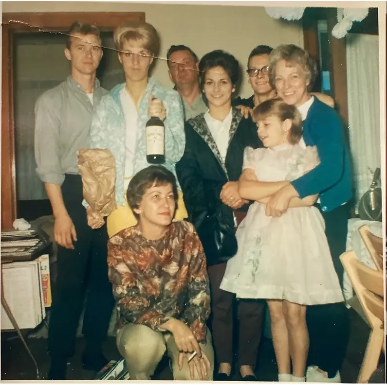Creases and tears on a 1950s-1970s photograph, before hand restoration by MemoryCherish artists