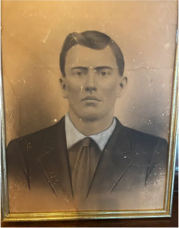 Black-and-white pre-1950 photograph before hand colorization by MemoryCherish artists