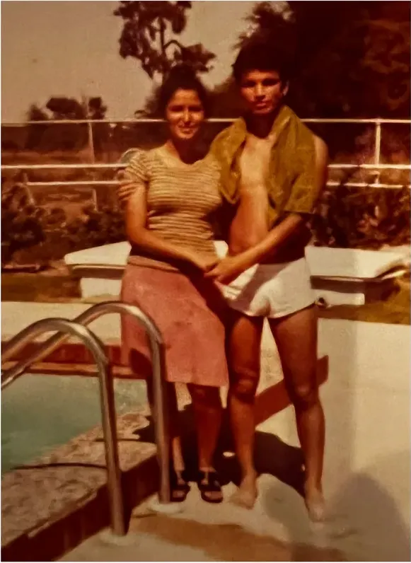 Discoloration on a 1980s-plus photograph, before hand restoration by MemoryCherish artists