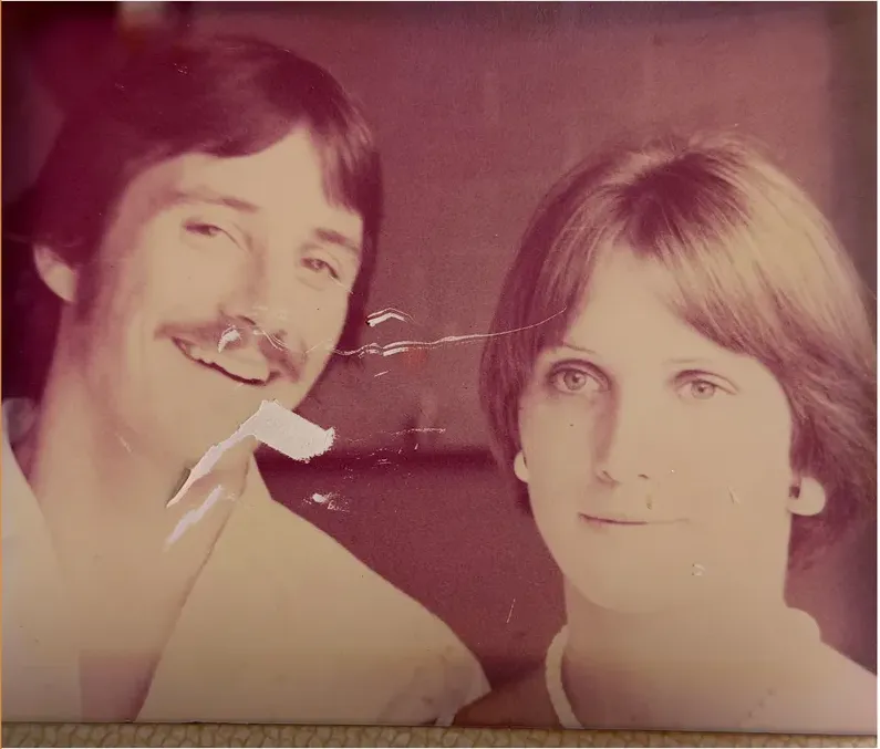 Original 1980s-plus photograph showing creases and tears, before photo restoration by MemoryCherish