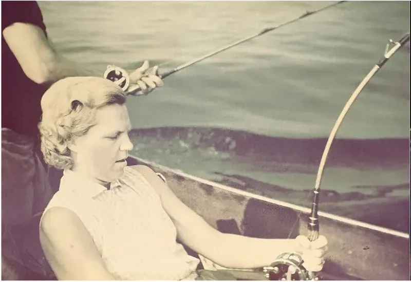 Discoloration on a pre-1950 photograph, before hand restoration by MemoryCherish artists