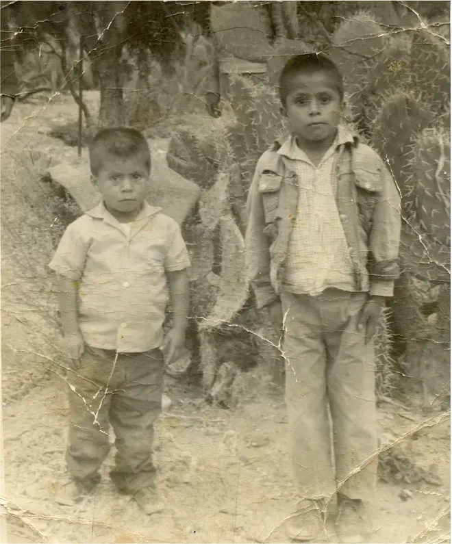 Original 1950s-1970s photograph showing creases and tears, before photo restoration by MemoryCherish