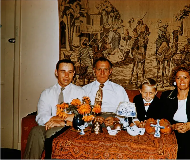 Original 1950s-1970s photograph showing discoloration, before photo restoration by MemoryCherish