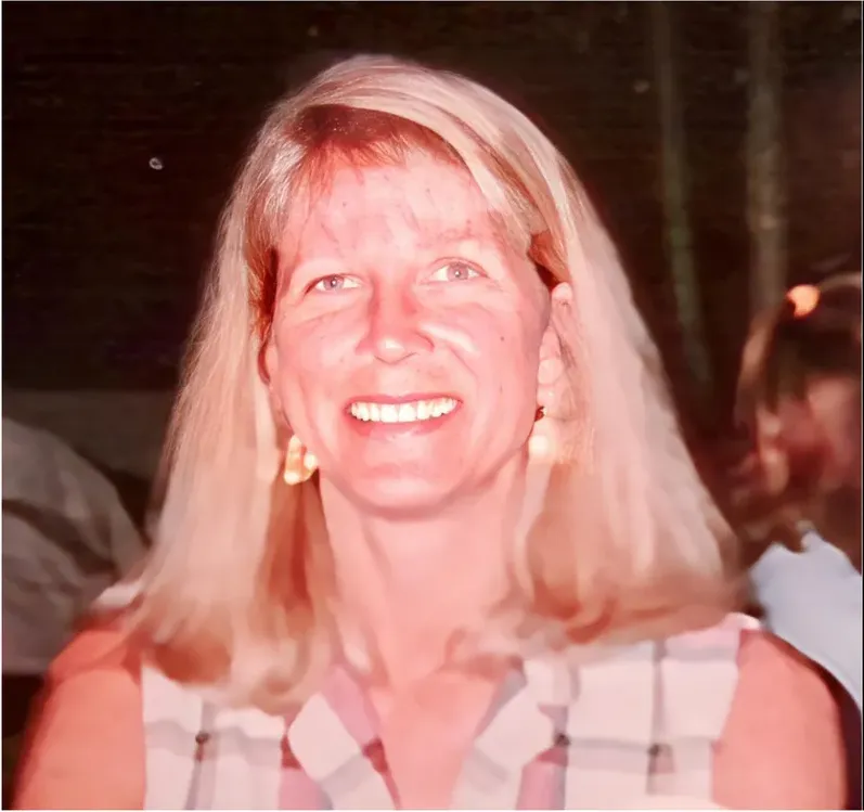 Discoloration on a 1980s-plus photograph, before hand restoration by MemoryCherish artists