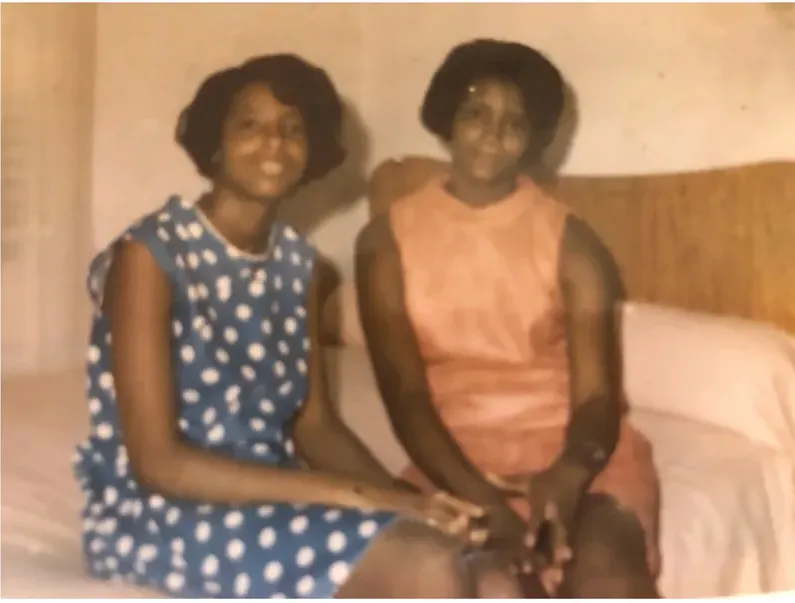 Discoloration on a 1950s-1970s photograph, before hand restoration by MemoryCherish artists