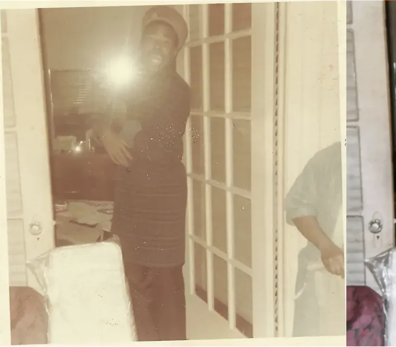 Original 1950s-1970s photograph showing stains and marks, before photo restoration by MemoryCherish