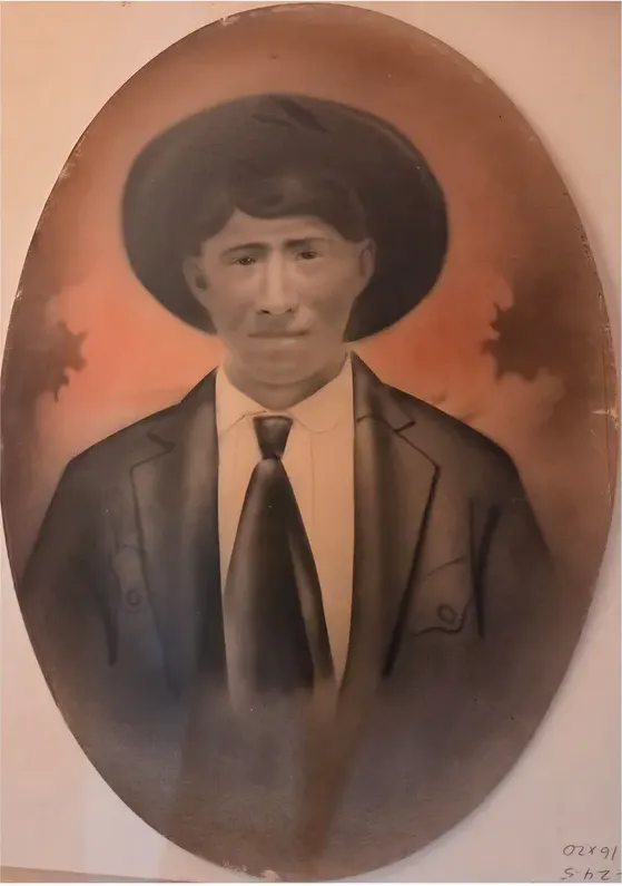 Original pre-1950 photograph showing water damage, before photo restoration by MemoryCherish