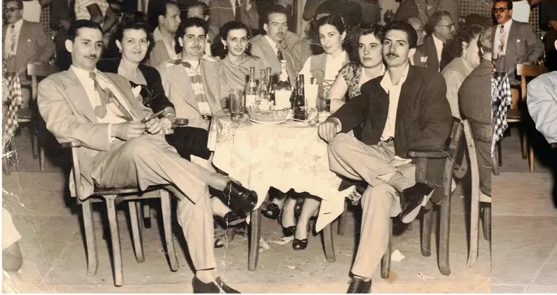 Black-and-white 1950s-1970s photograph before hand colorization by MemoryCherish artists
