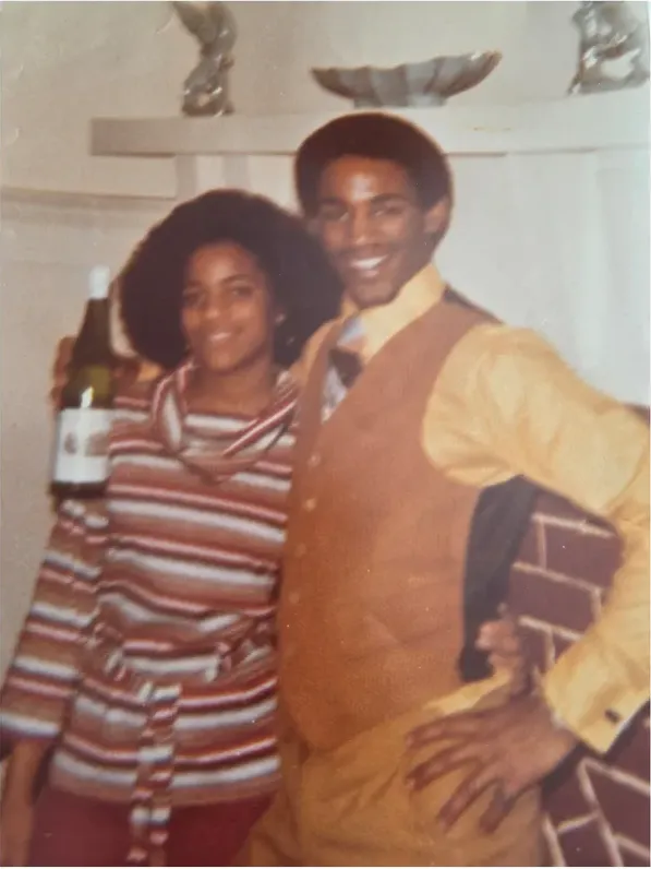 Discoloration on a 1950s-1970s photograph, before hand restoration by MemoryCherish artists