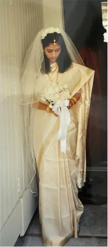 Discoloration on a 1980s-plus photograph, before hand restoration by MemoryCherish artists