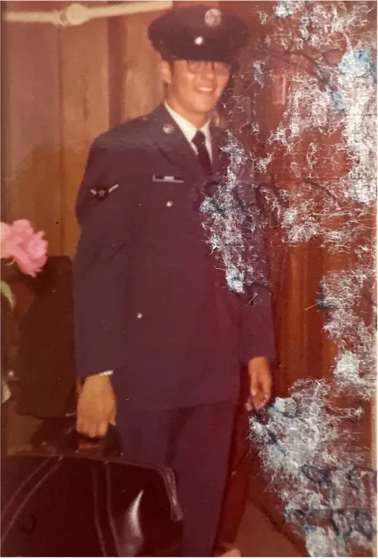 Original 1950s-1970s photograph showing scratches, before photo restoration by MemoryCherish