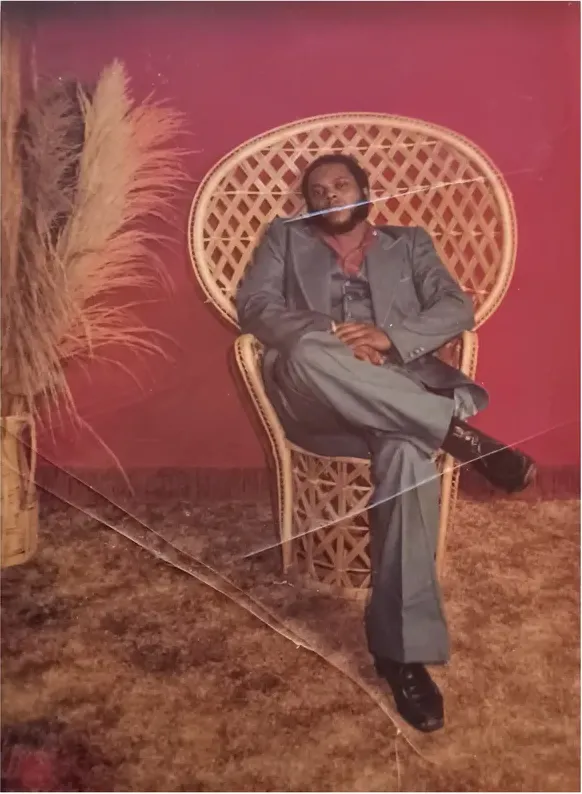 Original 1950s-1970s photograph showing scratches, before photo restoration by MemoryCherish