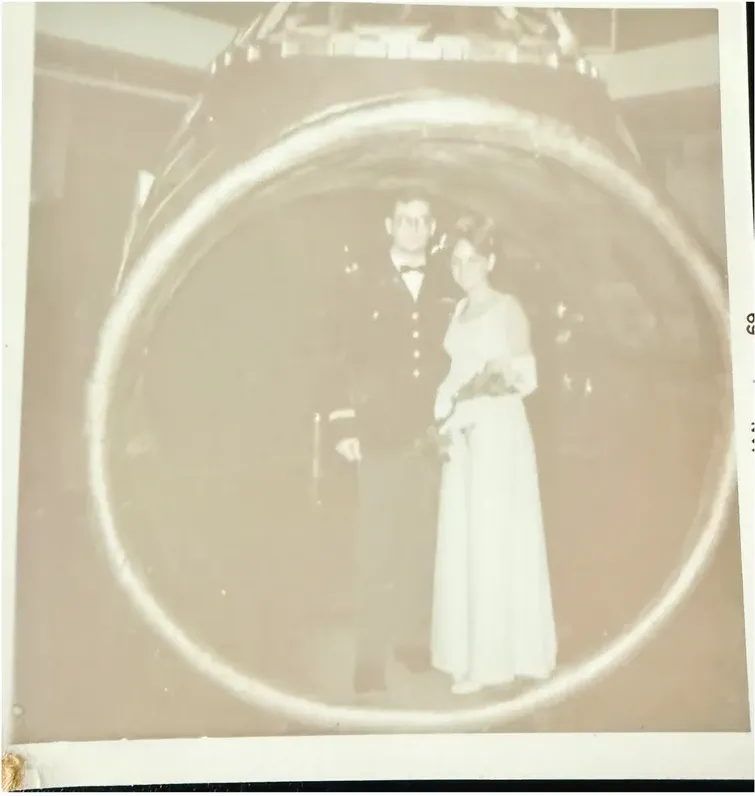 Black-and-white 1950s-1970s photograph before hand colorization by MemoryCherish artists