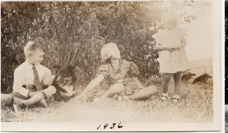 Original pre-1950 photograph showing stains and marks, before photo restoration by MemoryCherish