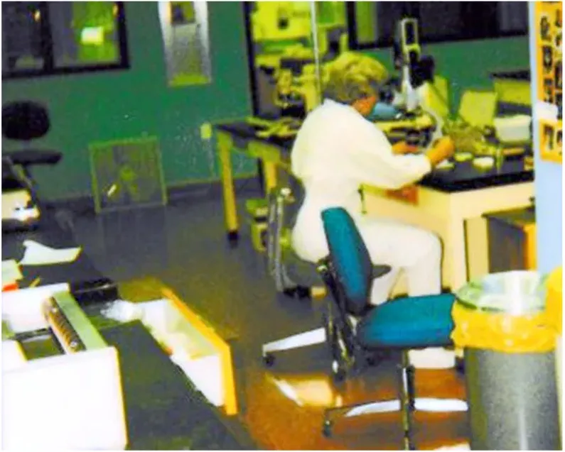 Discoloration on a 1980s-plus photograph, before hand restoration by MemoryCherish artists