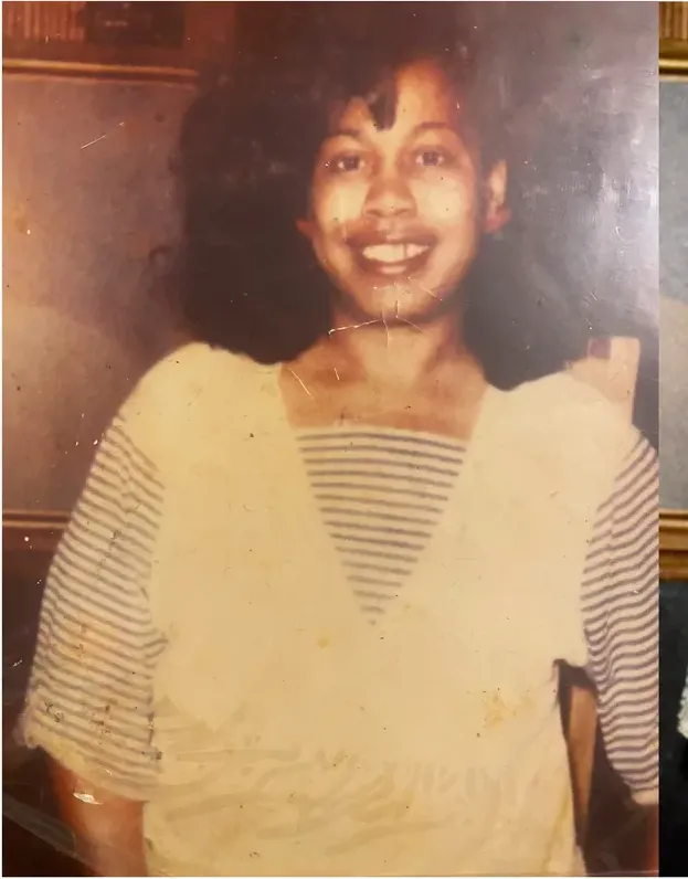 Scratches on a 1980s-plus photograph, before hand restoration by MemoryCherish artists