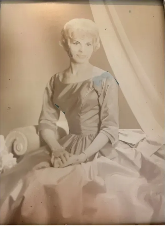 Stains and marks on a 1950s-1970s photograph, before hand restoration by MemoryCherish artists