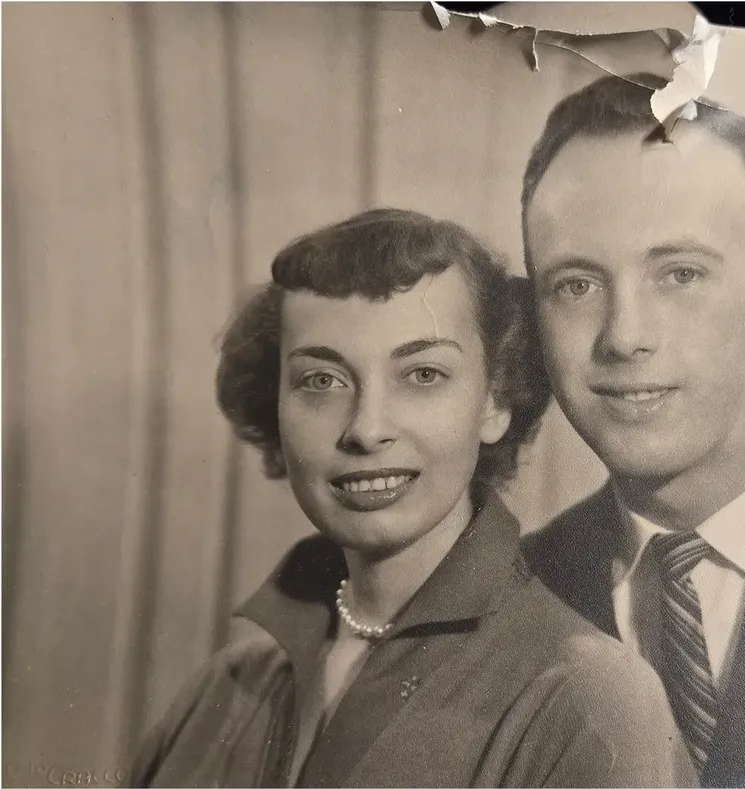 Black-and-white 1950s-1970s photograph before hand colorization by MemoryCherish artists
