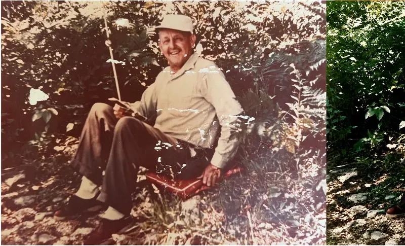 Original 1950s-1970s photograph showing scratches, before photo restoration by MemoryCherish