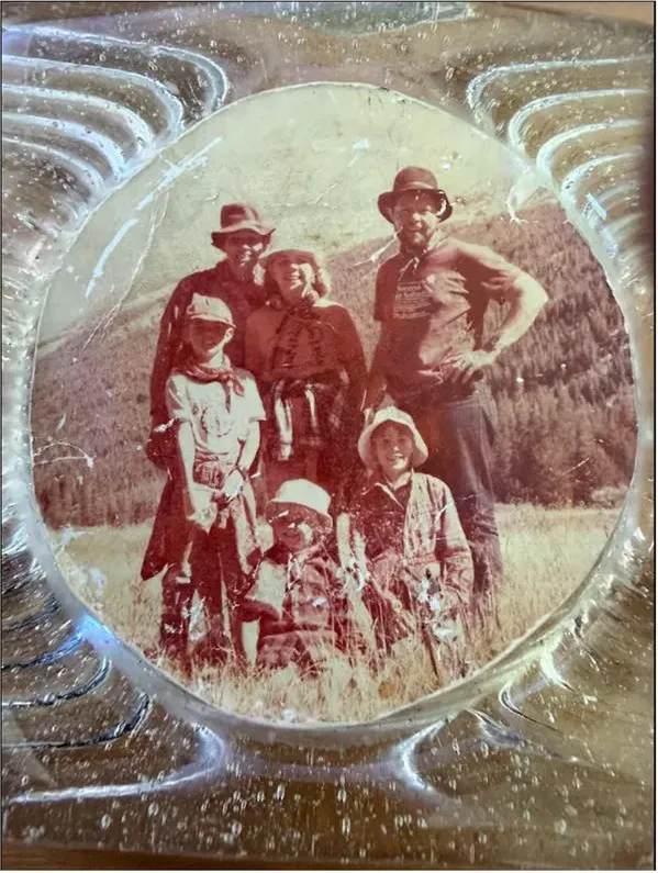 Original 1950s-1970s photograph showing water damage, before photo restoration by MemoryCherish