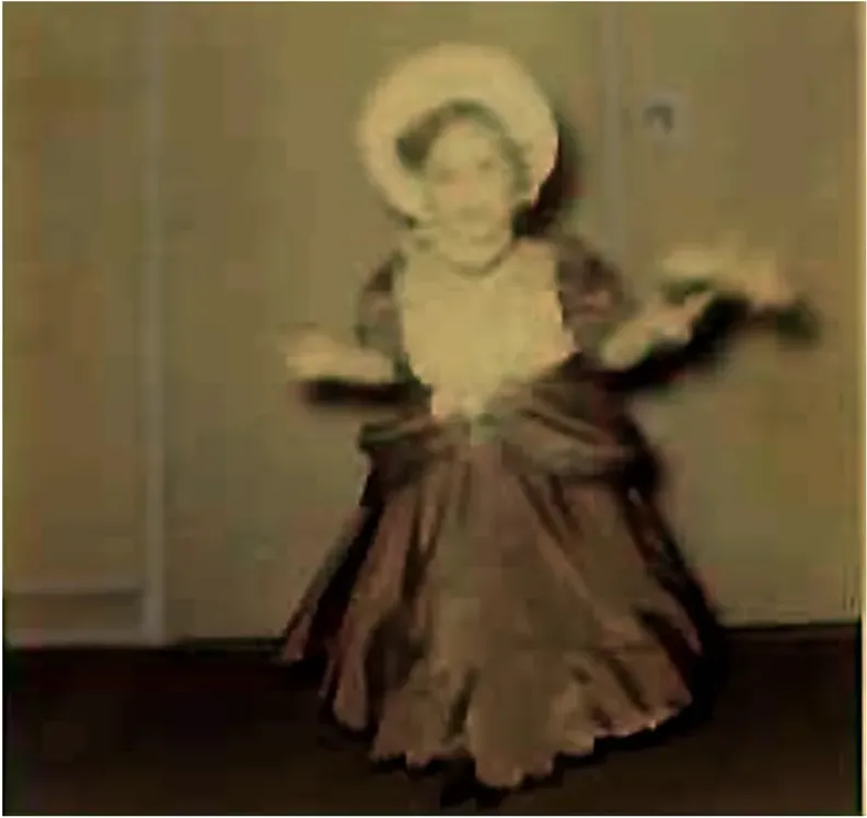 Discoloration on a 1950s-1970s photograph, before hand restoration by MemoryCherish artists