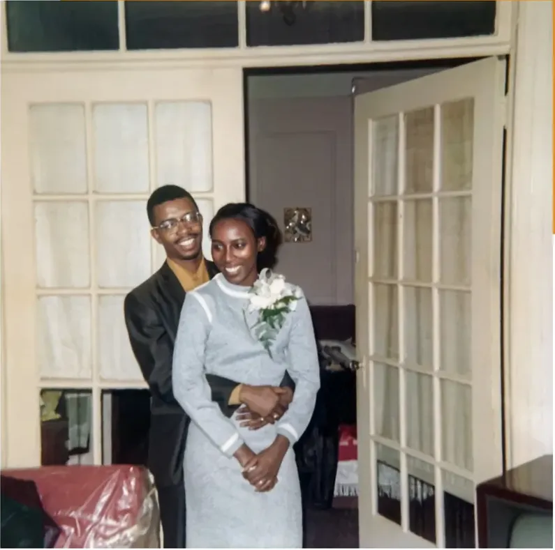 The same 1950s-1970s photo restored by hand at MemoryCherish, discoloration corrected and clarity brought back