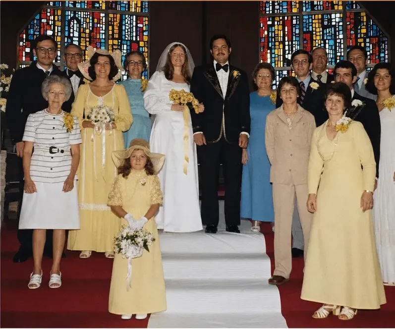 The same 1950s-1970s photo restored by hand at MemoryCherish, discoloration corrected and clarity brought back