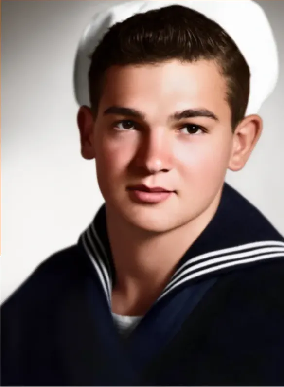 The same 1950s-1970s photograph after hand colorization by MemoryCherish, natural color added