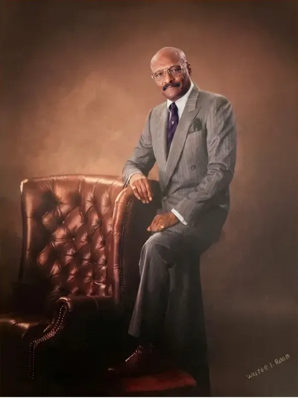The same 1980s-plus photograph after hand restoration by MemoryCherish, creases and tears repaired and detail recovered