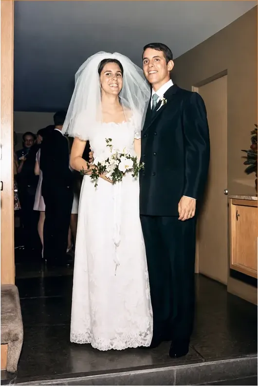 The same 1950s-1970s photo restored by hand at MemoryCherish, discoloration corrected and clarity brought back