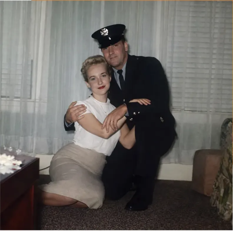 The same 1950s-1970s photo restored by hand at MemoryCherish, creases and tears corrected and clarity brought back