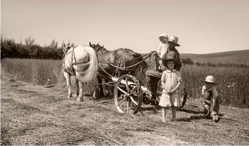 The same pre-1950 photo restored by hand at MemoryCherish, fading corrected and clarity brought back