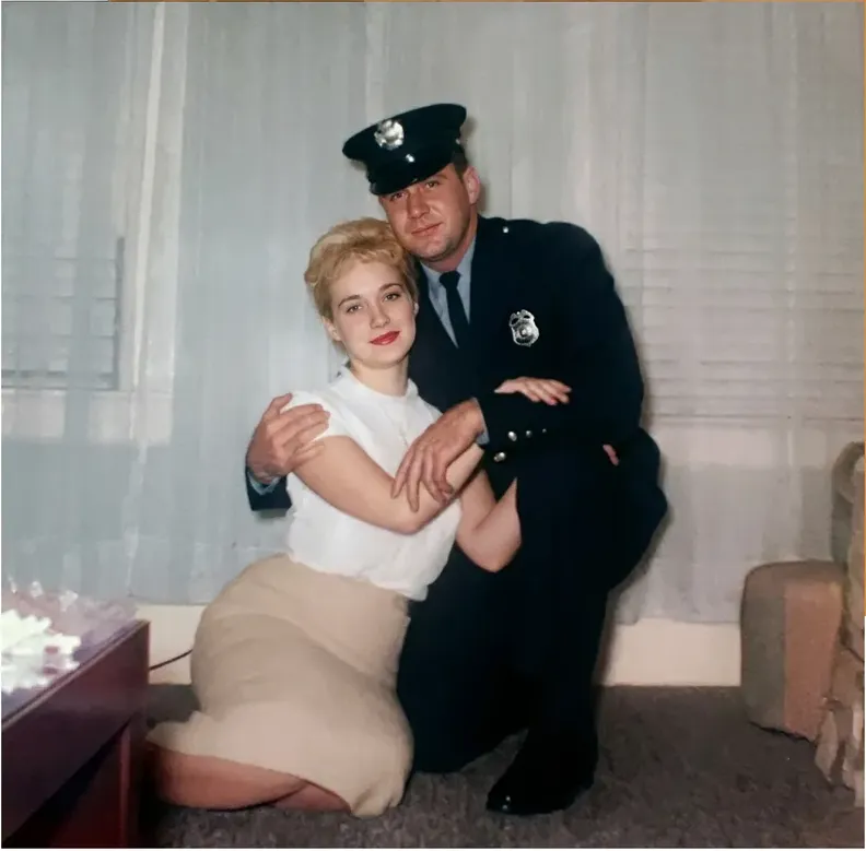 The same 1950s-1970s photo restored by hand at MemoryCherish, creases and tears corrected and clarity brought back