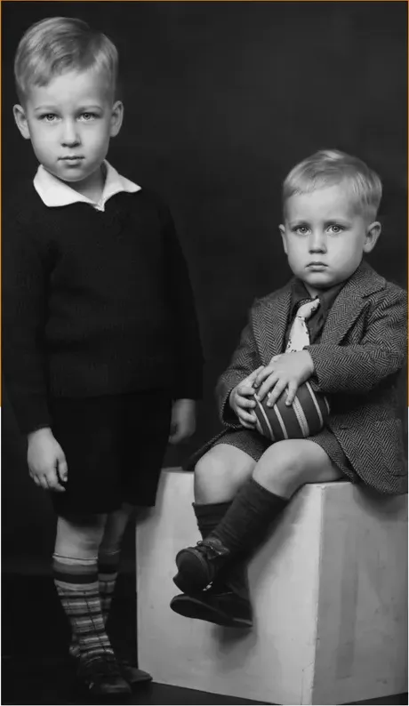 The same pre-1950 photo restored by hand at MemoryCherish, discoloration corrected and clarity brought back