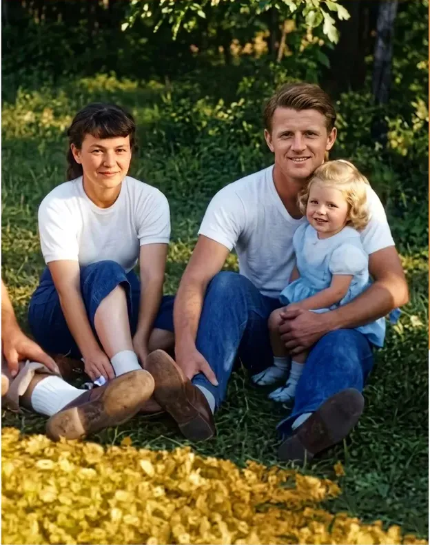 The same 1980s-plus photo restored by hand at MemoryCherish, discoloration corrected and clarity brought back