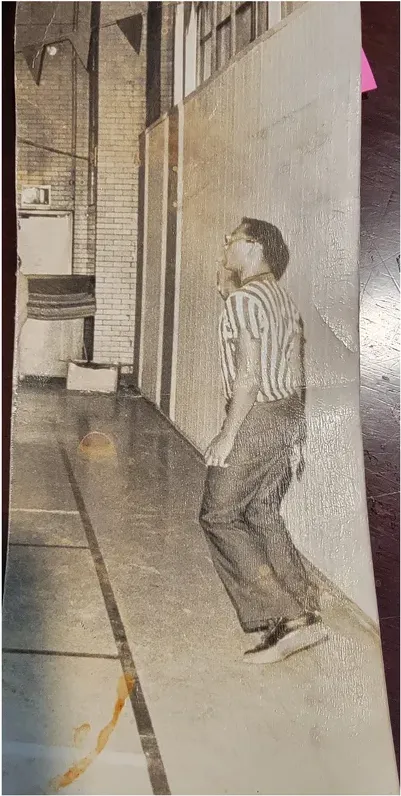 Original 1950s-1970s photograph showing stains and marks, before photo restoration by MemoryCherish