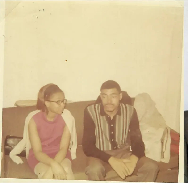 Original 1950s-1970s photograph showing stains and marks, before photo restoration by MemoryCherish