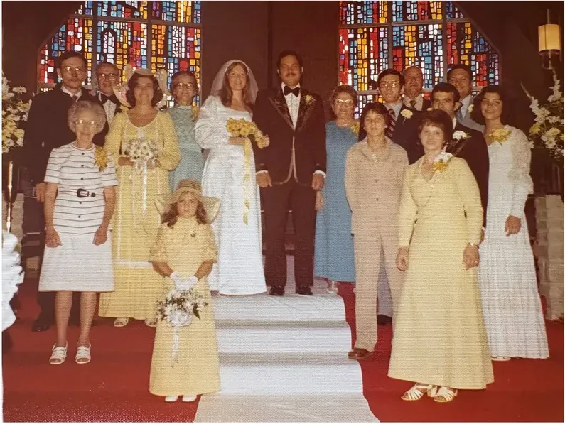 Original 1950s-1970s photograph showing discoloration, before photo restoration by MemoryCherish