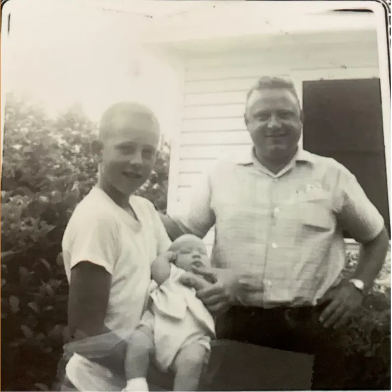 Original 1950s-1970s photograph showing scratches, before photo restoration by MemoryCherish