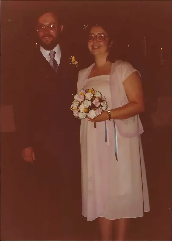 Original 1950s-1970s photograph showing discoloration, before photo restoration by MemoryCherish