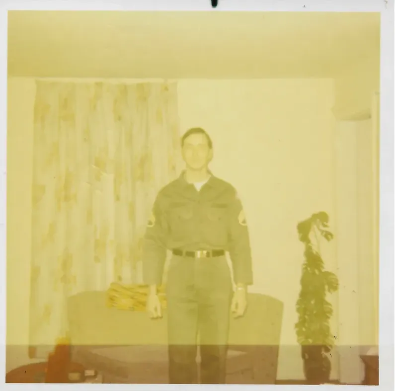 Original 1950s-1970s photograph showing discoloration, before photo restoration by MemoryCherish