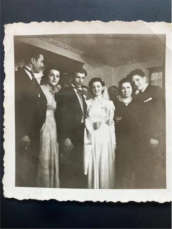 Black-and-white pre-1950 photograph before hand colorization by MemoryCherish artists