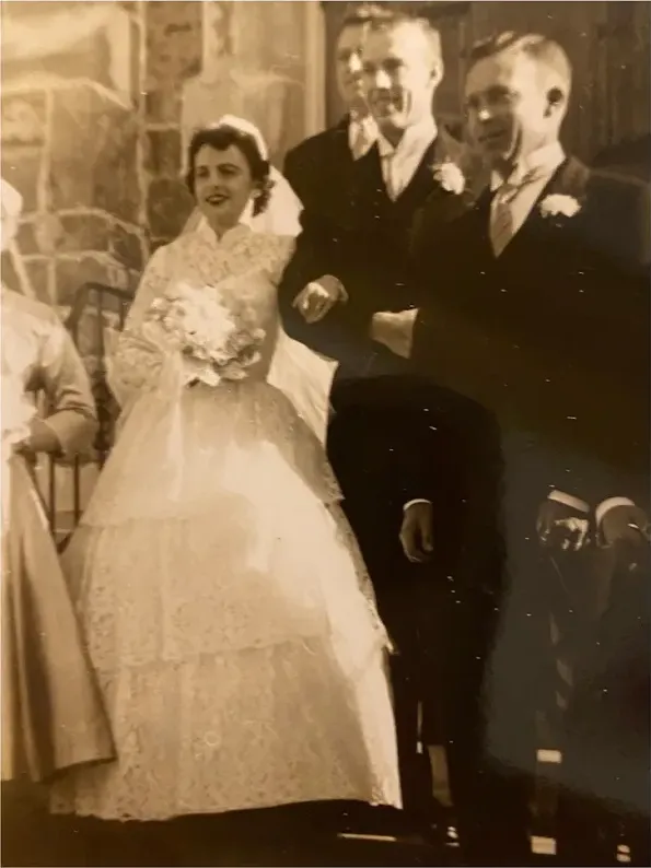 Black-and-white 1950s-1970s photograph before hand colorization by MemoryCherish artists