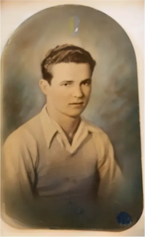 Stains and marks on a pre-1950 photograph, before hand restoration by MemoryCherish artists