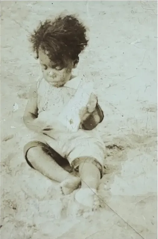 Scratches on a pre-1950 photograph, before hand restoration by MemoryCherish artists