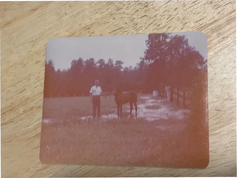 Original 1950s-1970s photograph showing discoloration, before photo restoration by MemoryCherish