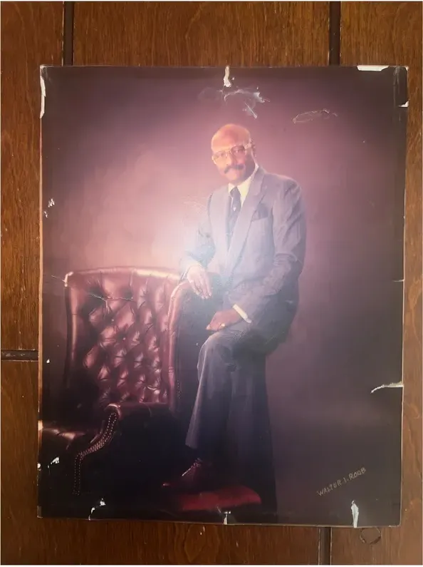 Creases and tears on a 1980s-plus photograph, before hand restoration by MemoryCherish artists