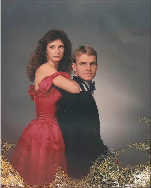 Original 1980s-plus photograph showing water damage, before photo restoration by MemoryCherish