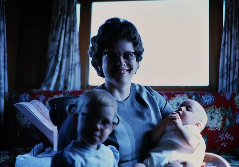 Original 1950s-1970s photograph showing discoloration, before photo restoration by MemoryCherish